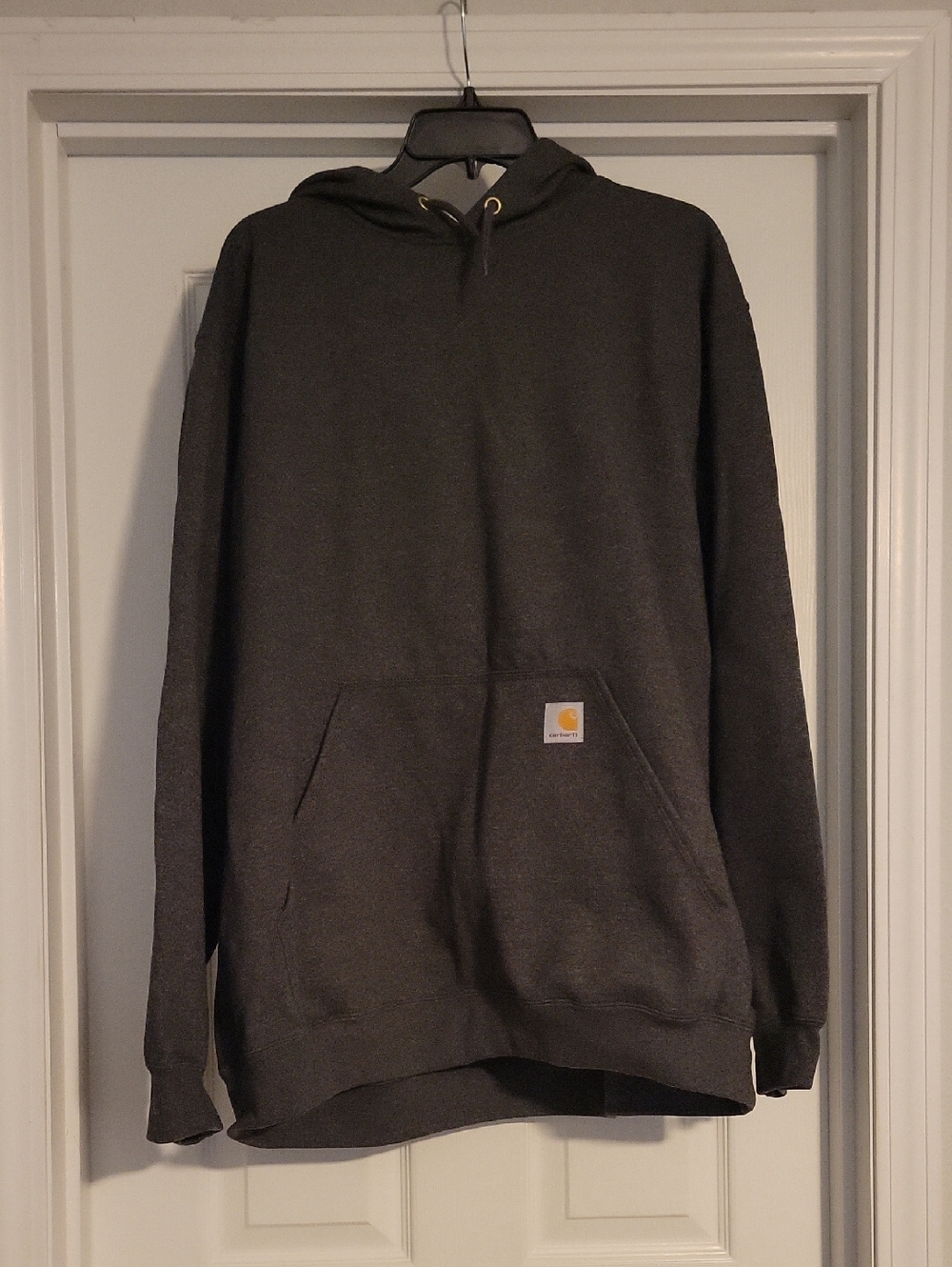 Carhartt Iconic K288 Logo Charcoal Hooded Pullover Sweatshirt